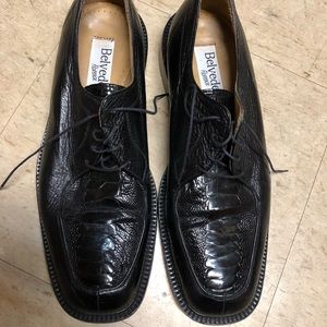 Belvedere Florence Ostrich leg shoe black